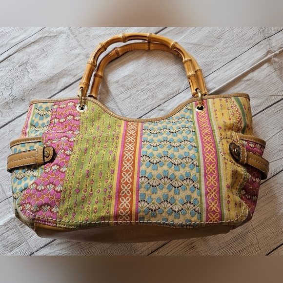 Relic Vintage Y2K Floral Handbag Bamboo Handles Retro Cottagecore Whimsy style - Picture 1 of 10